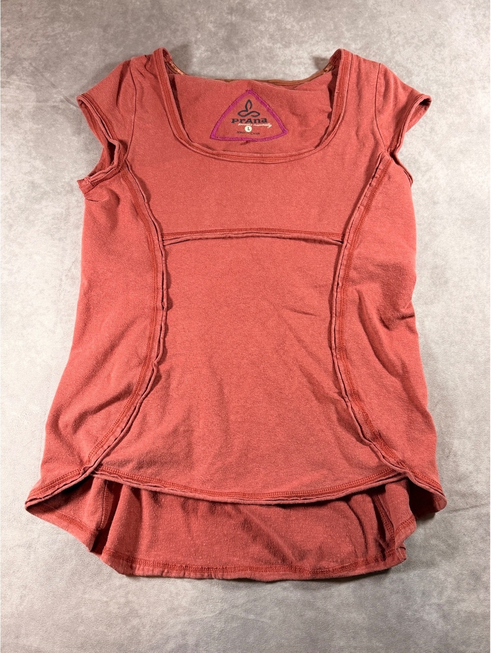 prAna Women's Rust Cap Sleeve Scoop Neck Top Size L